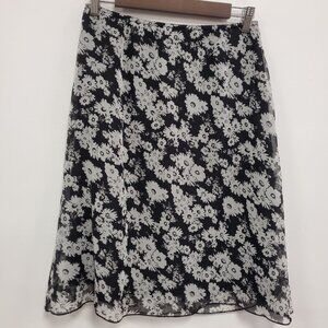 Vintage Tabloid Womens Dark Floral Fairy Grunge Midi Skirt Size S Black Artsy